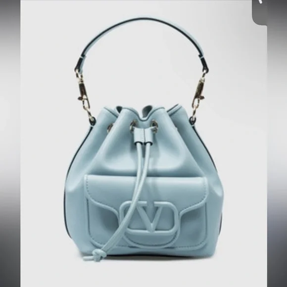 VALENTINO GARAVANI LOCÒ CALFSKIN BUCKET BAG - Picture 2 of 15